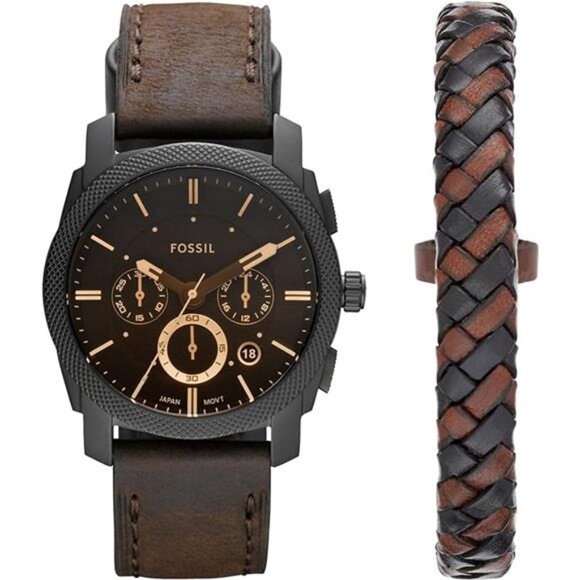 Men\'s Watch with Stainless Steel or Leather Band, Chronograph or Analog Watch